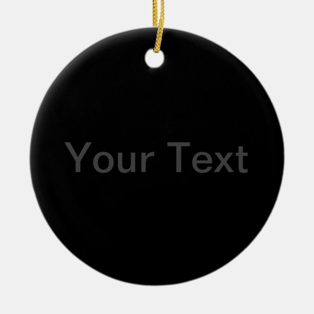 Modern Editable Text | Dark Grey & Black Ceramic Ornament (Front)