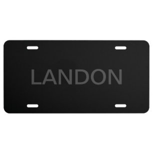 Modern Editable Text   Dark Grey & Black License Plate