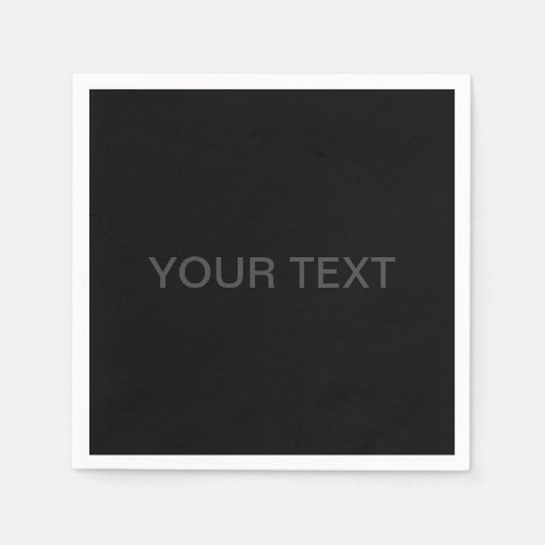 Modern Editable Text  Dark Grey  Black Napkins
