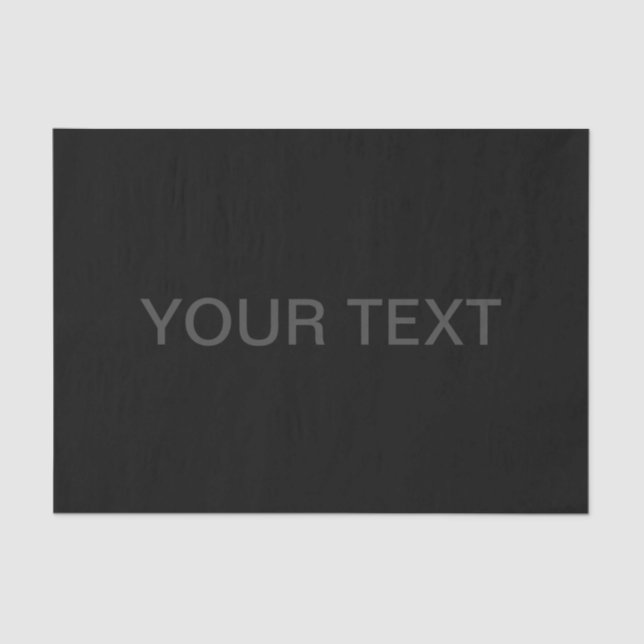 Modern Editable Text | Dark Grey & Black Tissue Paper (Front)