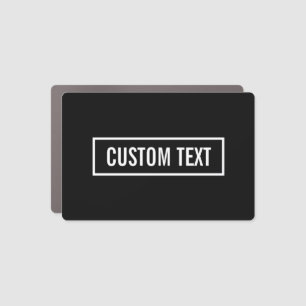 Modern Editable Text in White Logo Style Frame Car Magnet