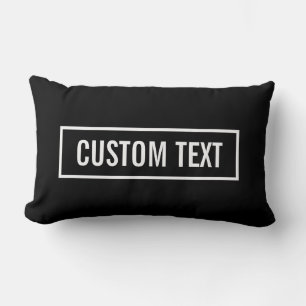 Modern Editable Text in White Logo Style Frame Lumbar Pillow