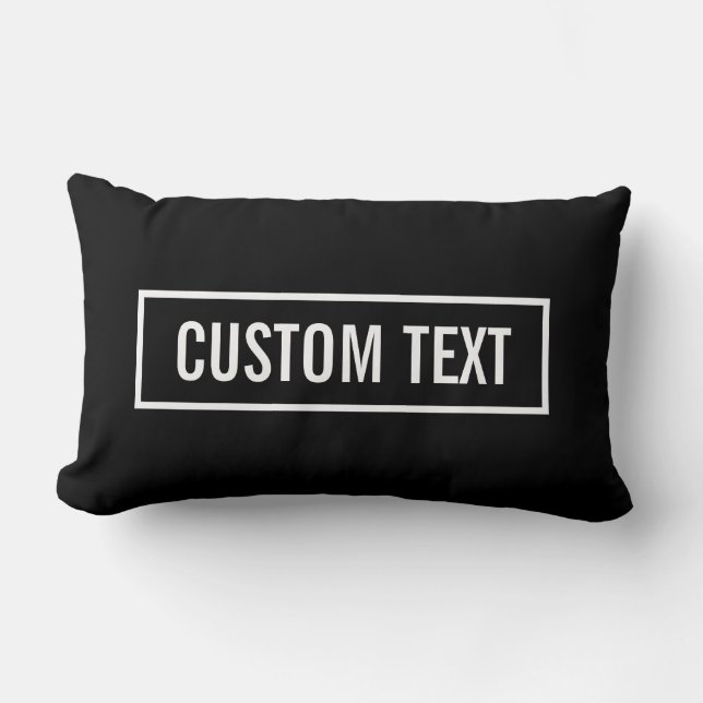 Modern Editable Text in White Logo Style Frame Lumbar Pillow (Front)