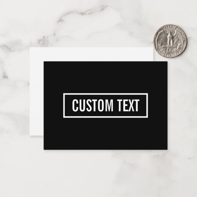 Modern Editable Text in White Logo Style Frame Note Card (Front/Back In Situ)