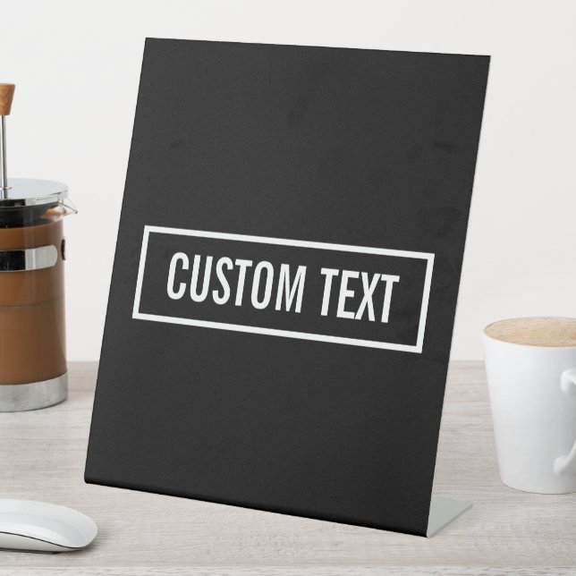 Modern Editable Text in White Logo Style Frame Pedestal Sign (In SItu)