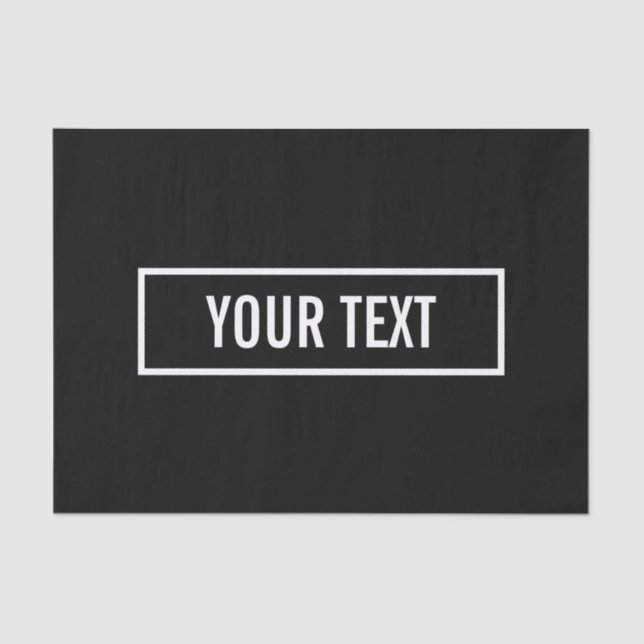 Modern Editable Text in White Logo Style Frame Tissue Paper (Front)