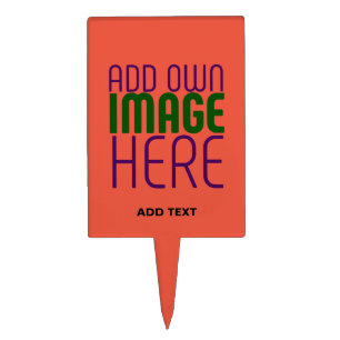 MODERN EDITABLE TOMATO RED IMAGE TEXT TEMPLATE CAKE TOPPER