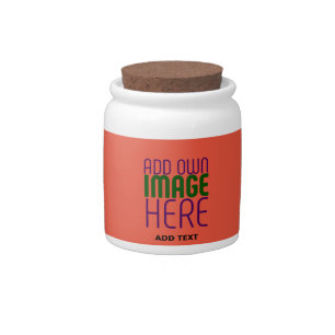 MODERN EDITABLE TOMATO RED IMAGE TEXT TEMPLATE CANDY JAR