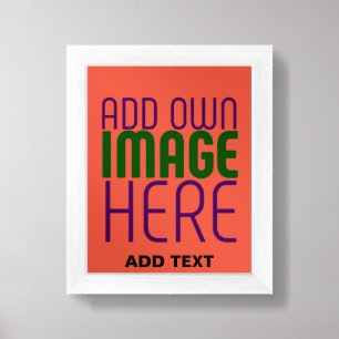MODERN EDITABLE TOMATO RED IMAGE TEXT TEMPLATE FRAMED ART