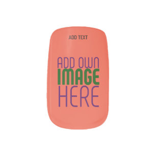 MODERN EDITABLE TOMATO RED IMAGE TEXT TEMPLATE MINX NAIL ART