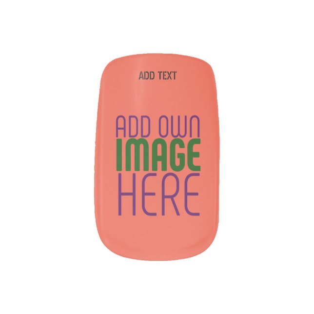 MODERN EDITABLE TOMATO RED IMAGE TEXT TEMPLATE MINX NAIL ART (Left Thumb)