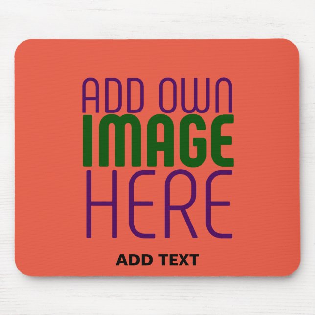 MODERN EDITABLE TOMATO RED IMAGE TEXT TEMPLATE MOUSE PAD (Front)