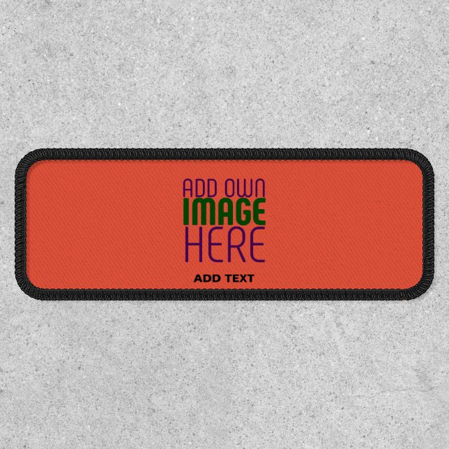 MODERN EDITABLE TOMATO RED IMAGE TEXT TEMPLATE PATCH (Front)