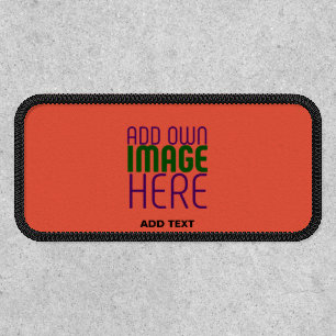 MODERN EDITABLE TOMATO RED IMAGE TEXT TEMPLATE PATCH