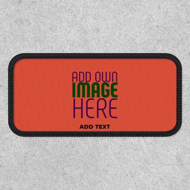 MODERN EDITABLE TOMATO RED IMAGE TEXT TEMPLATE PATCH (Front)