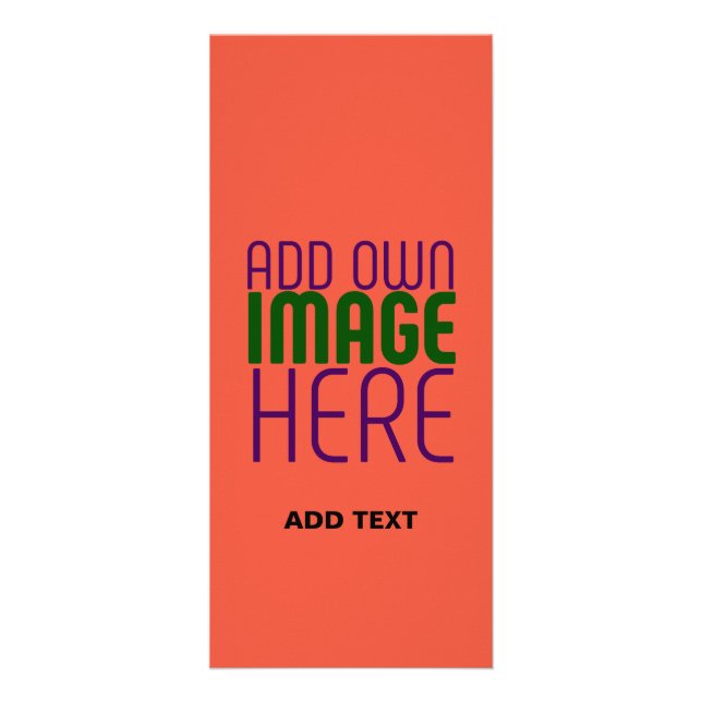 MODERN EDITABLE TOMATO RED IMAGE TEXT TEMPLATE RACK CARD (Front)