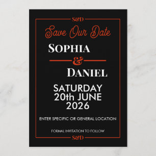 Modern Editable Wedding Save The Date Card