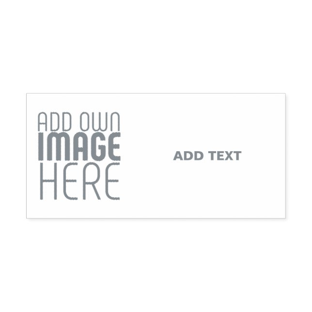 MODERN EDITABLE WHITE IMAGE TEXT TEMPLATE GREY SELF-INKING STAMP (Design)