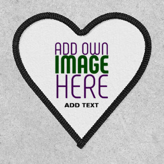 MODERN EDITABLE WHITE IMAGE TEXT TEMPLATE HEART PATCH