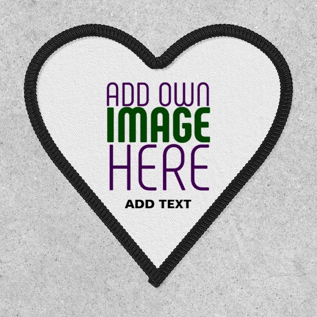 MODERN EDITABLE WHITE IMAGE TEXT TEMPLATE HEART PATCH (Front)