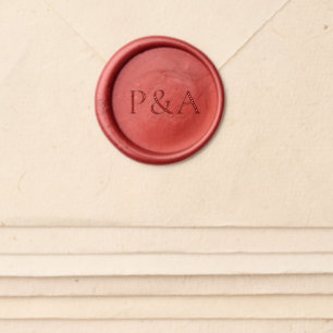 Modern Editorial Monogram Wedding Wax Seal Sticker