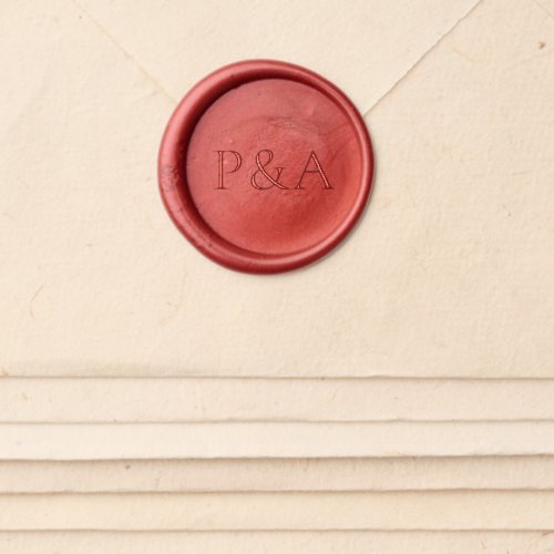 Modern Editorial Monogram Wedding Wax Seal Sticker