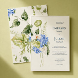 Modern Editorial Orchid Anthurium Wedding Invitation