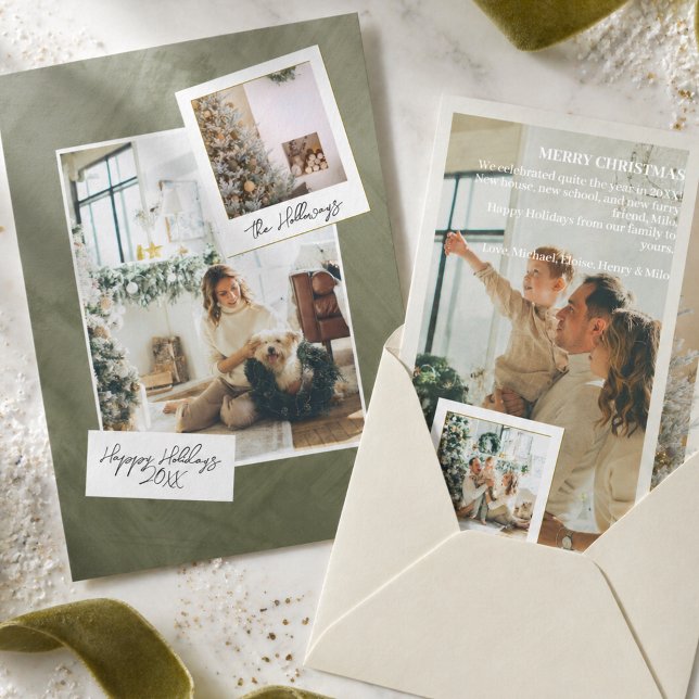 Modern Editorial Photo Grid Holiday Card (Modern Editorial Photo Grid Holiday Card)