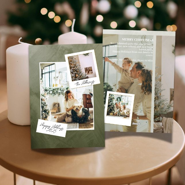 Modern Editorial Photo Grid Holiday Card (Celebrate the season with this chic, editorial-style holiday card.)