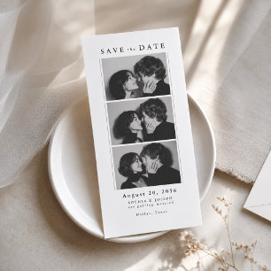 Modern Editorial Photo Strip Classic Serif Wedding Save The Date