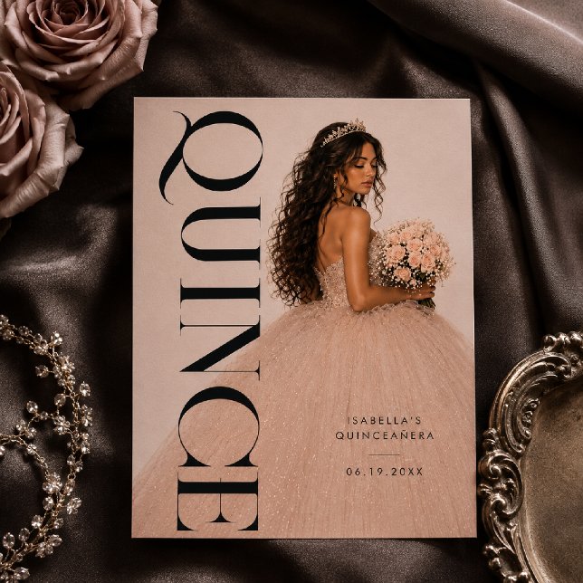 Modern Editorial Quinceañera Invitation (Creator Uploaded)