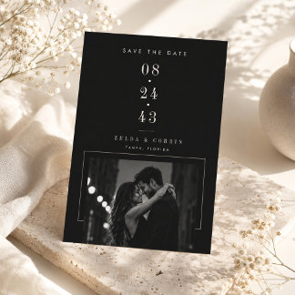 Modern Editorial Save The Date Photo Card.