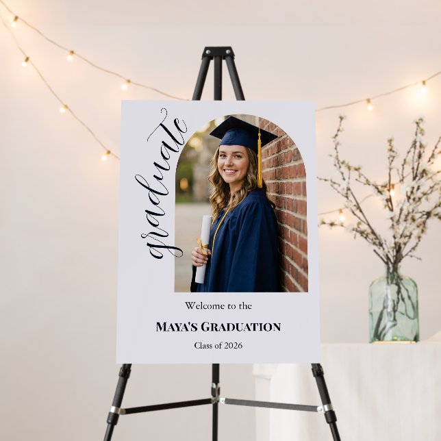 Modern Editorial Script Graduation Welcome Sign (In Situ (Stand))