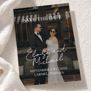 Modern Editorial Script Typography Save the Date Foil Invitation