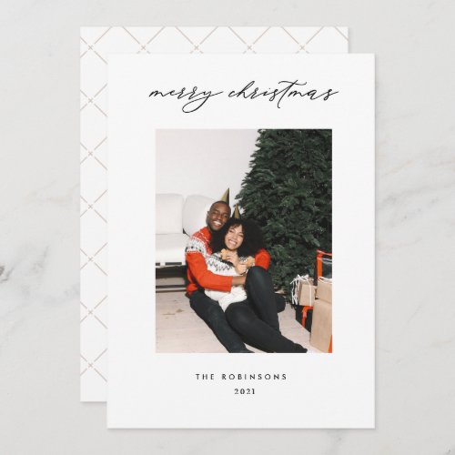Modern Editorial Style Christmas Photo Holiday Card