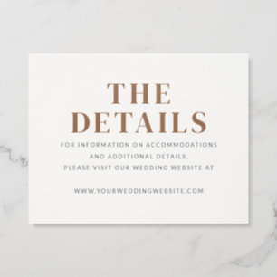 Modern Editorial Typography Wedding Details Letterpress Enclosure Card