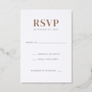 Modern Editorial Typography Wedding Letterpress RSVP Cards