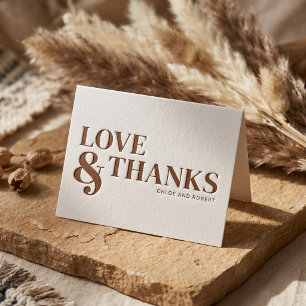 Modern Editorial Typography Wedding Letterpress Thank You Card