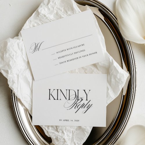 Modern Editorial Typography Wedding RSVP Card
