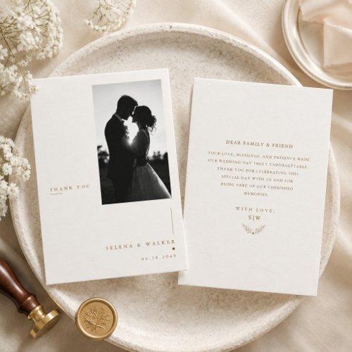 Modern Editorial Wedding Thank  You Card