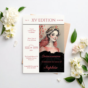 Modern Editorial XV Quinceañera Invitation