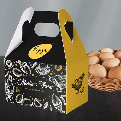 Modern Eggs Illustration Carton Packaging Box Bag