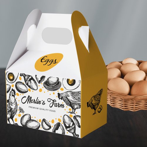Modern Eggs Illustration Carton Packaging Box Bag