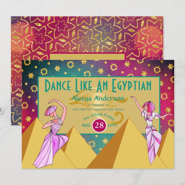 Modern EGYPTIAN Dance Music Party ANY EVENT Invitation (Front/Back)