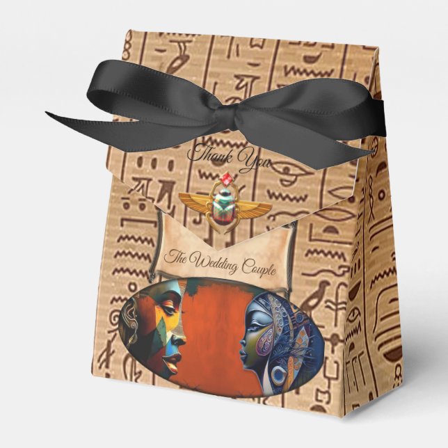 Modern Egyptian, Islamic, Arabic & African design Favor Boxes (Front Side)