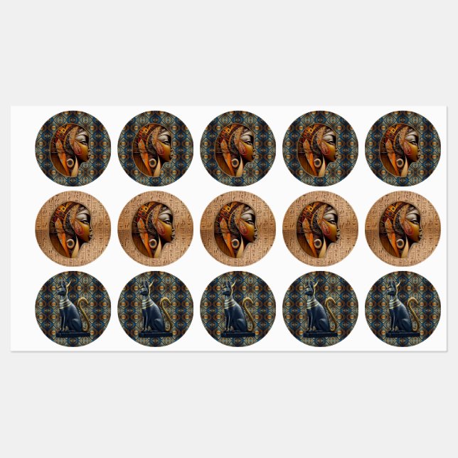 Modern Egyptian, Islamic, Arabic & African design Labels (Sheet)