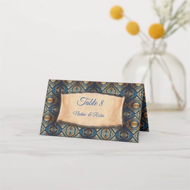 Modern Egyptian, Islamic, Arabic & African design Place Card (Front)