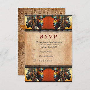 Modern Egyptian, Islamic, Arabic & African design RSVP Card