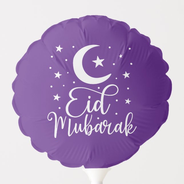 Modern Eid Mubarak Happy Eid Party Balloons (Front)