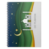 Modern Eid Mubarak Paper Cut Mosque - Notebook | Zazzle
